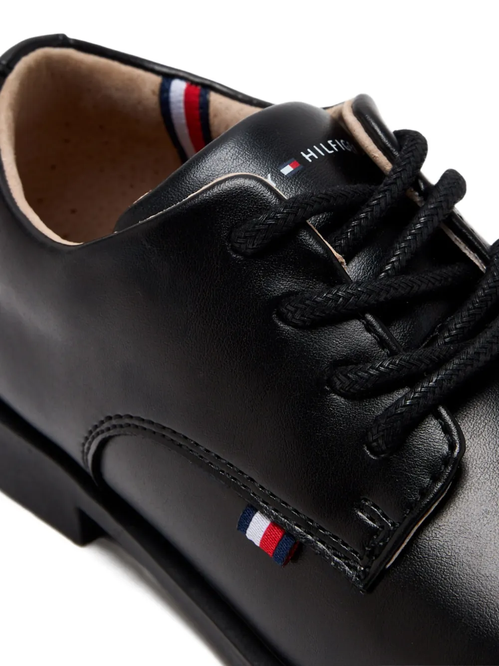 Tommy Hilfiger Junior Lace-up Leather Brogues In Black