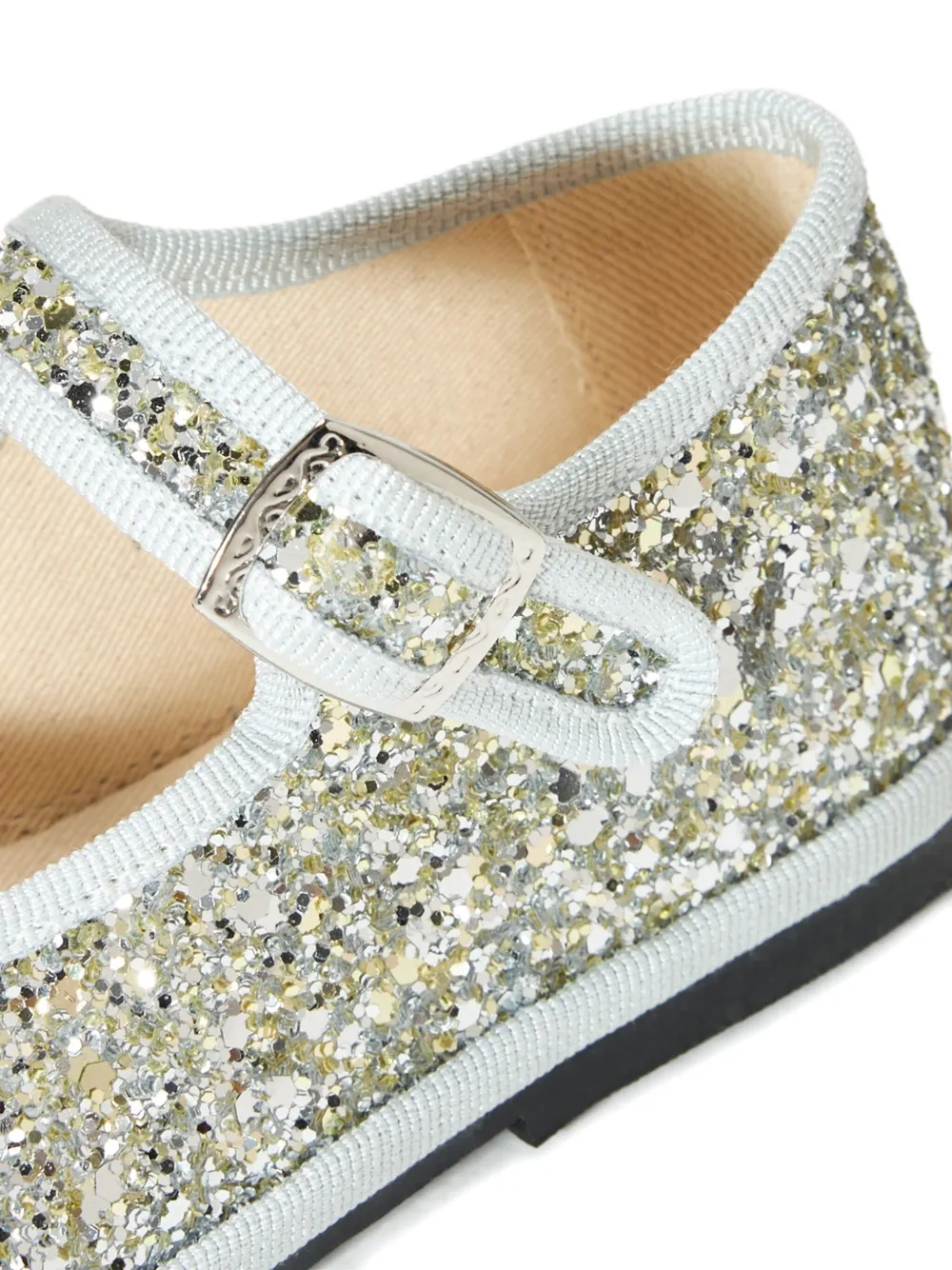 CAPULETTE Bambina glittered buckled ballet flats White