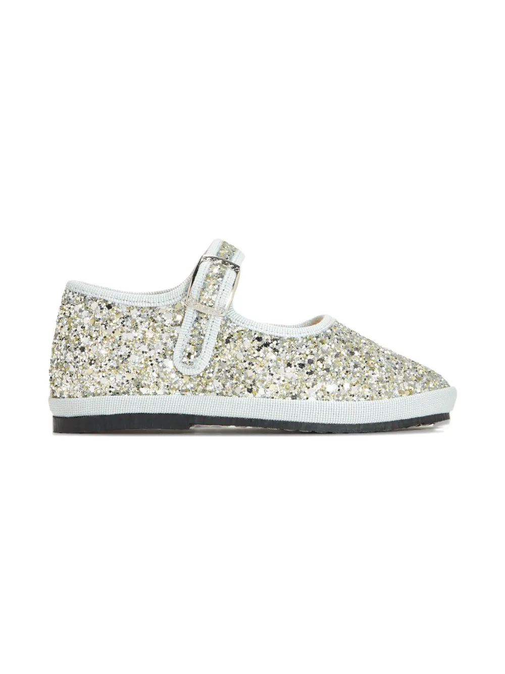 CAPULETTE Bambina glittered buckled ballet flats White