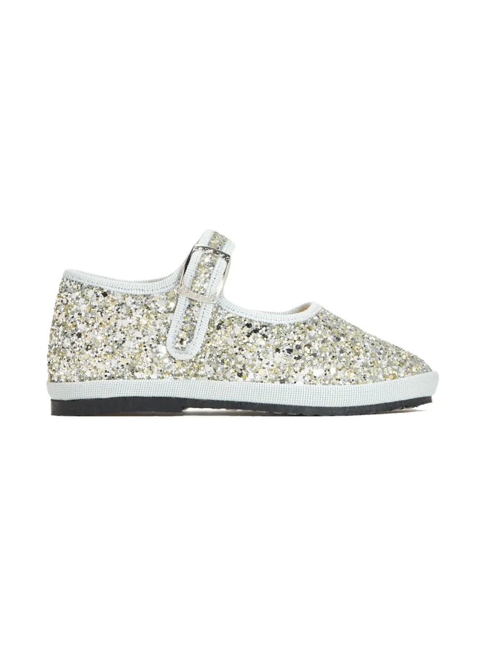 CAPULETTE Bambina glittered buckled ballet flats White