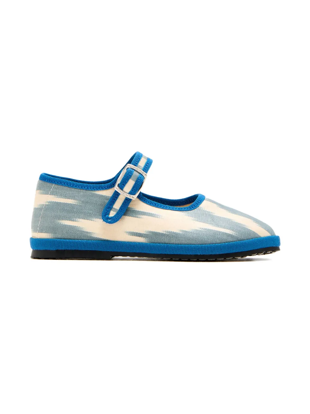CAPULETTE ikat-pattern buckled ballerina shoes Blue