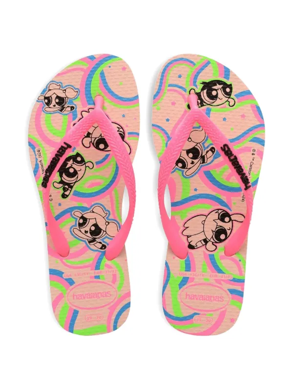 Havaianas Kids x Powerpuff Girls Slim Flip Flops Pink FARFETCH
