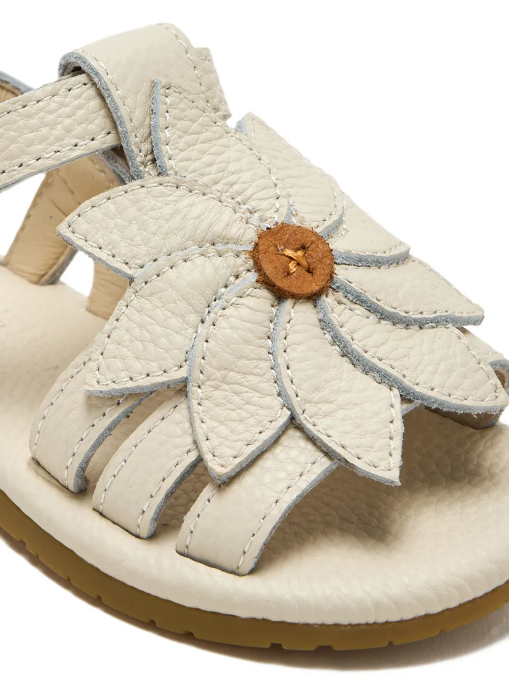 Donsje flower-embellishment leather sandals White