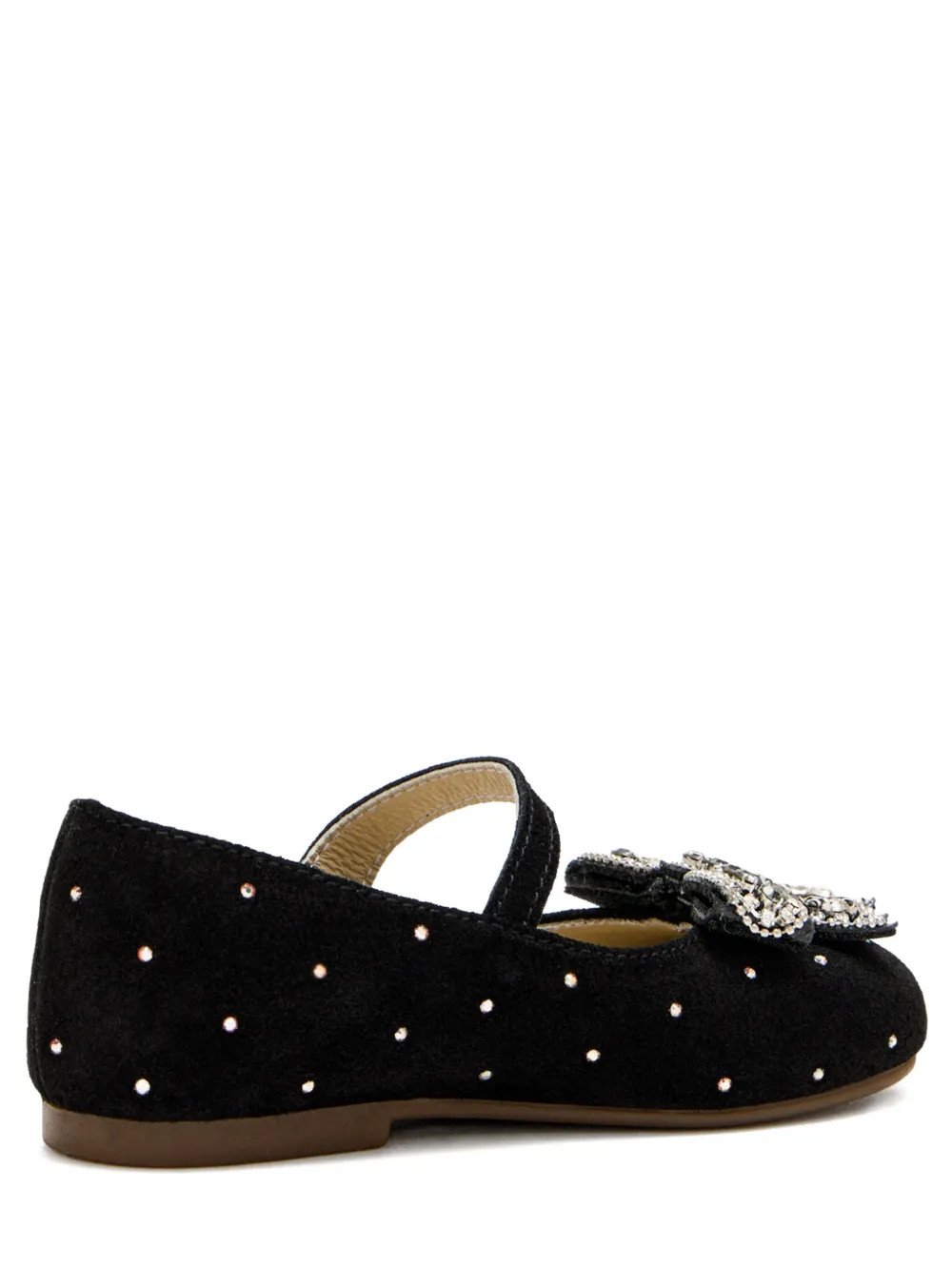 Babywalker Rhinestone-embellished Ballerina Shoes In Black