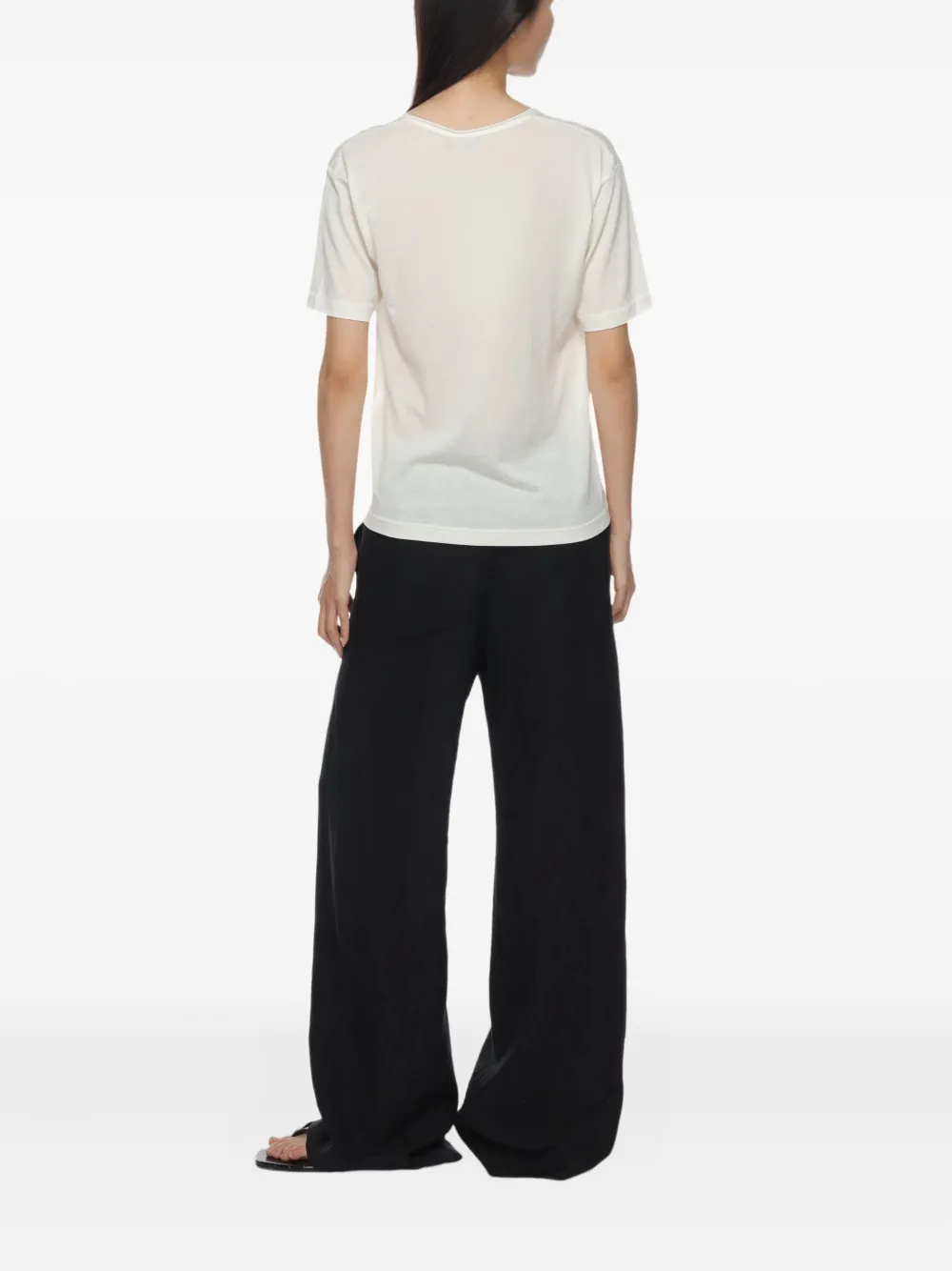 TOTEME T-shirt met diepe ronde hals Wit