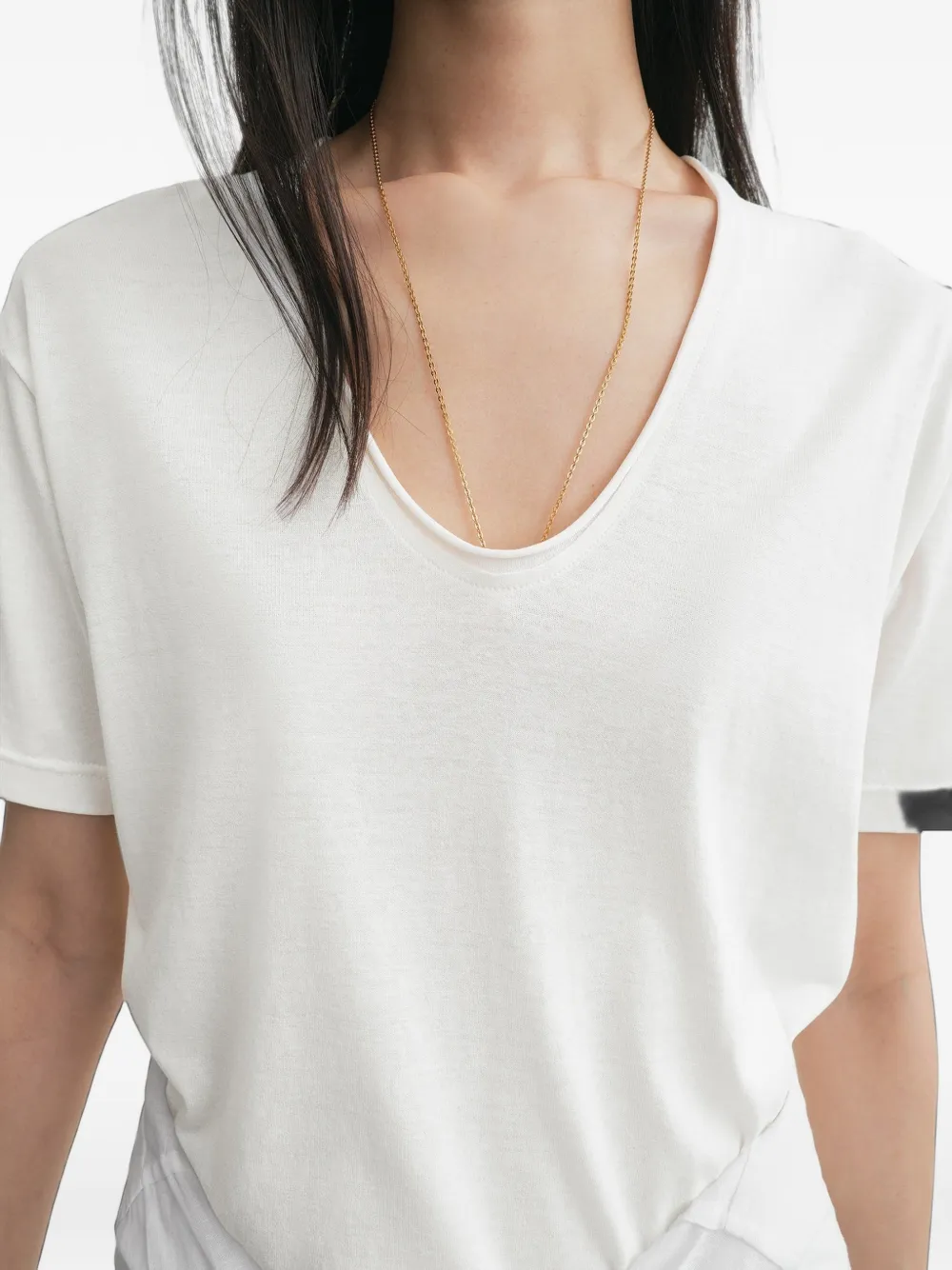 TOTEME T-shirt met diepe ronde hals Wit