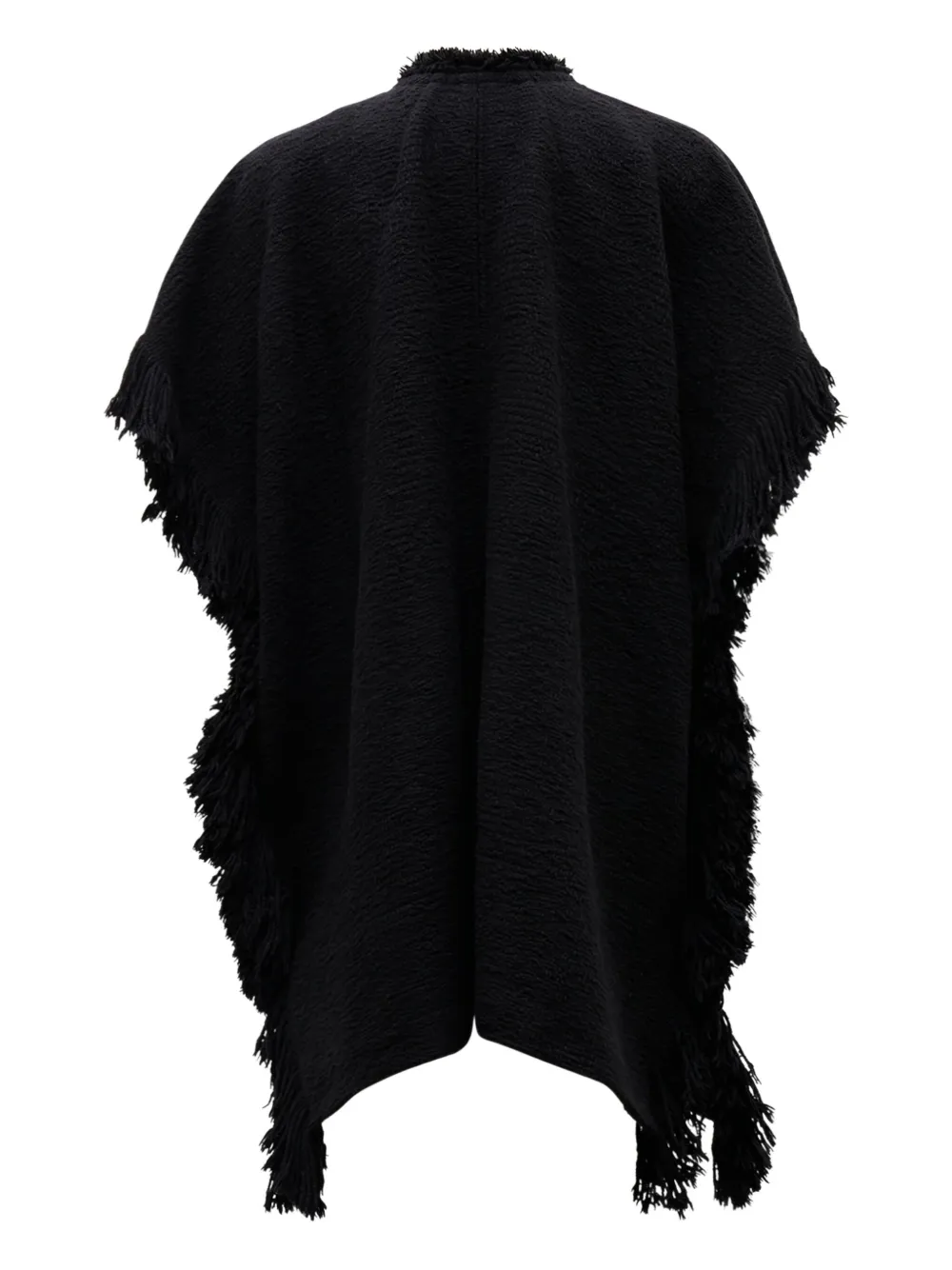 ISABEL MARANT fringed buckled poncho Zwart