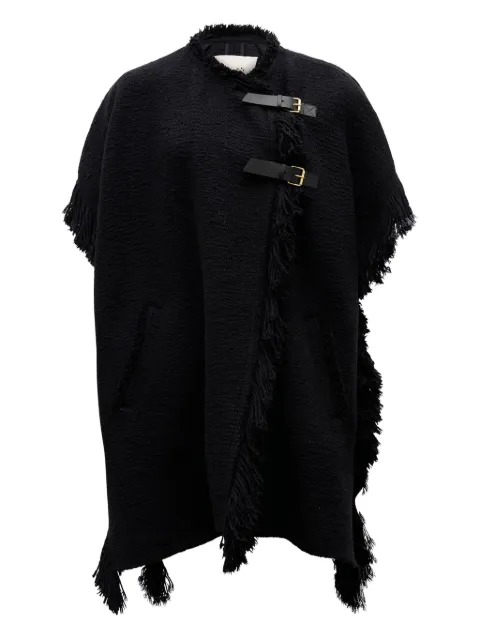 ISABEL MARANT fringed buckled poncho