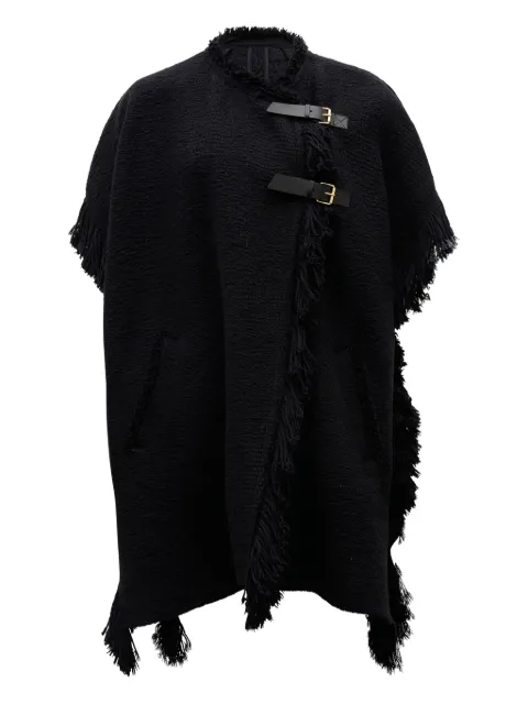 ISABEL MARANT fringed buckled poncho