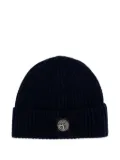 Stone Island logo-patch beanie - Blue