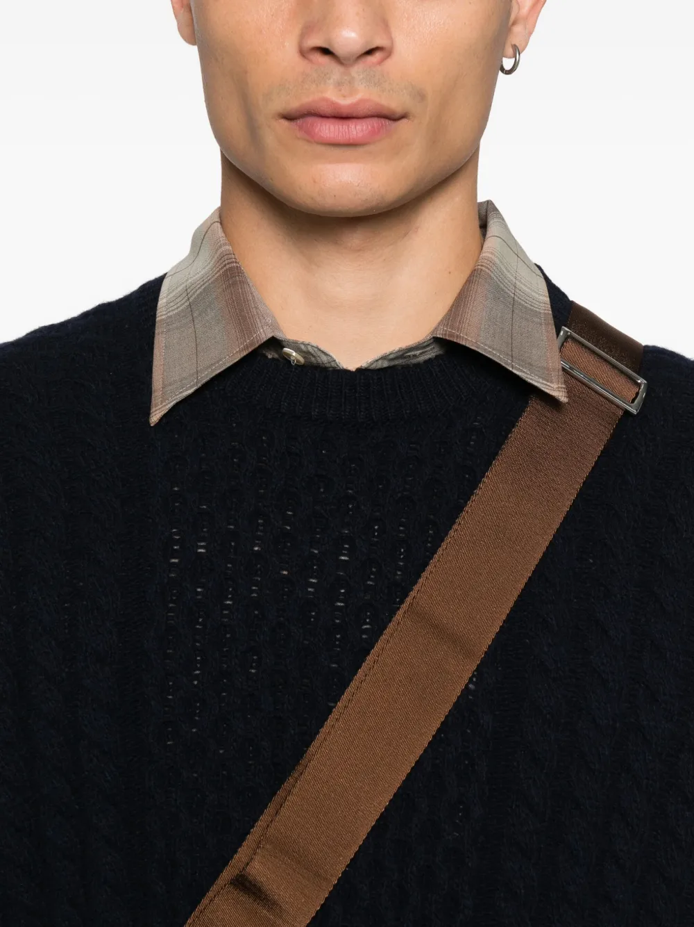 Prada Kabelgebreide wollen trui Blauw