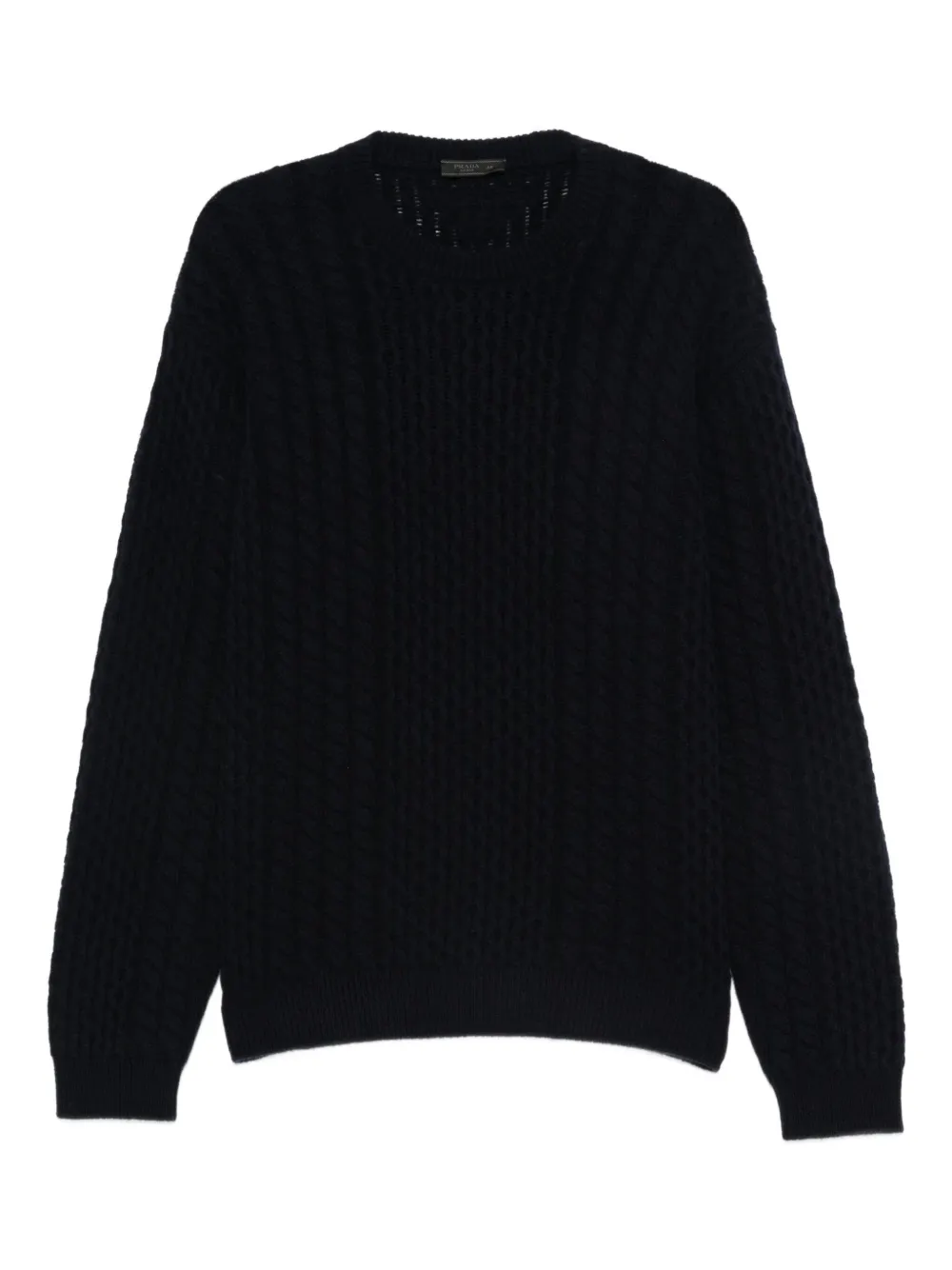 Prada Kabelgebreide wollen trui Blauw