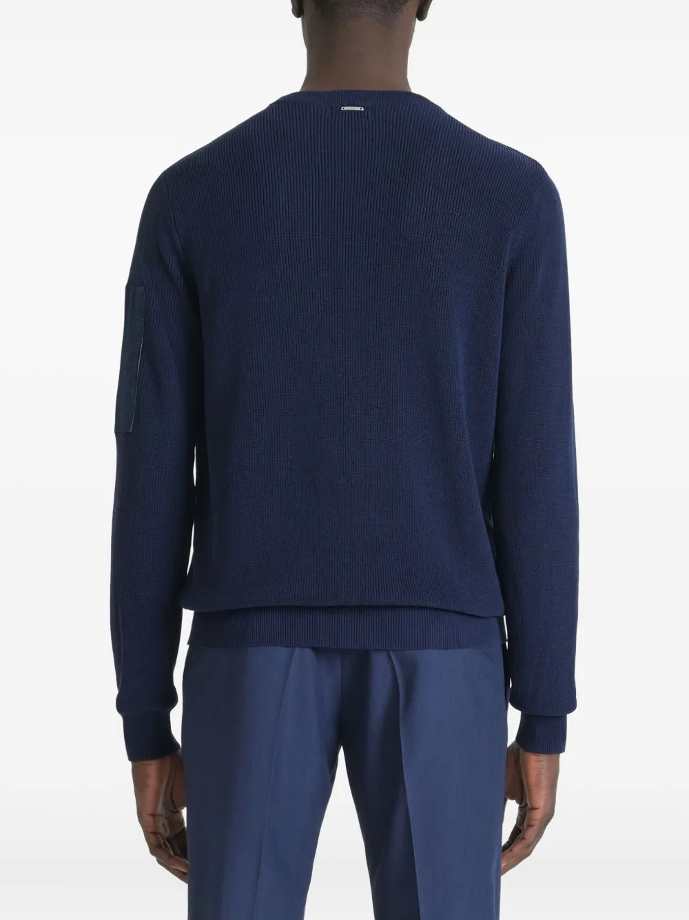 Antony Morato Geribbelde trui met ritszak Blauw
