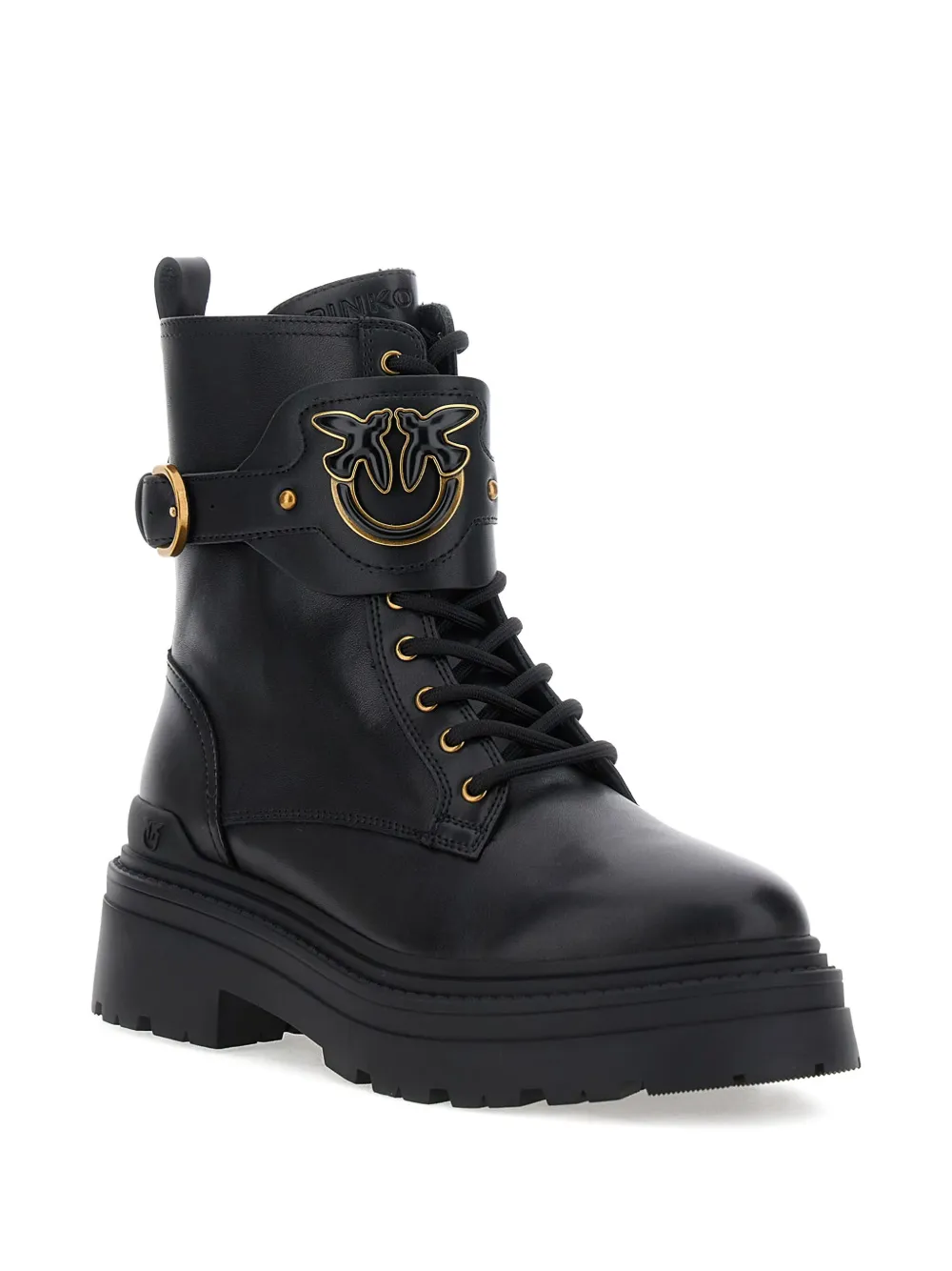 PINKO lace-up combat boots Black