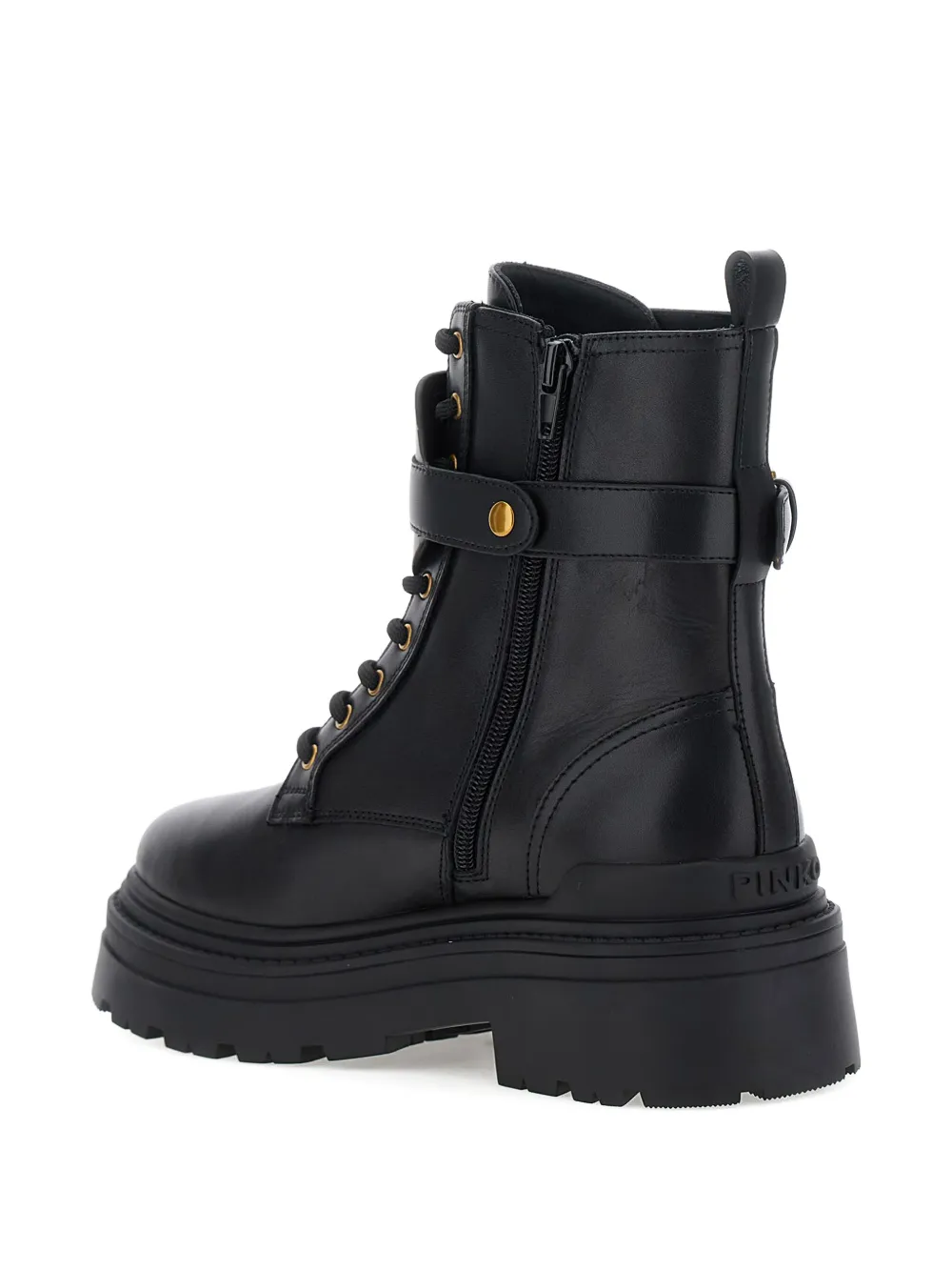 PINKO lace-up combat boots Black