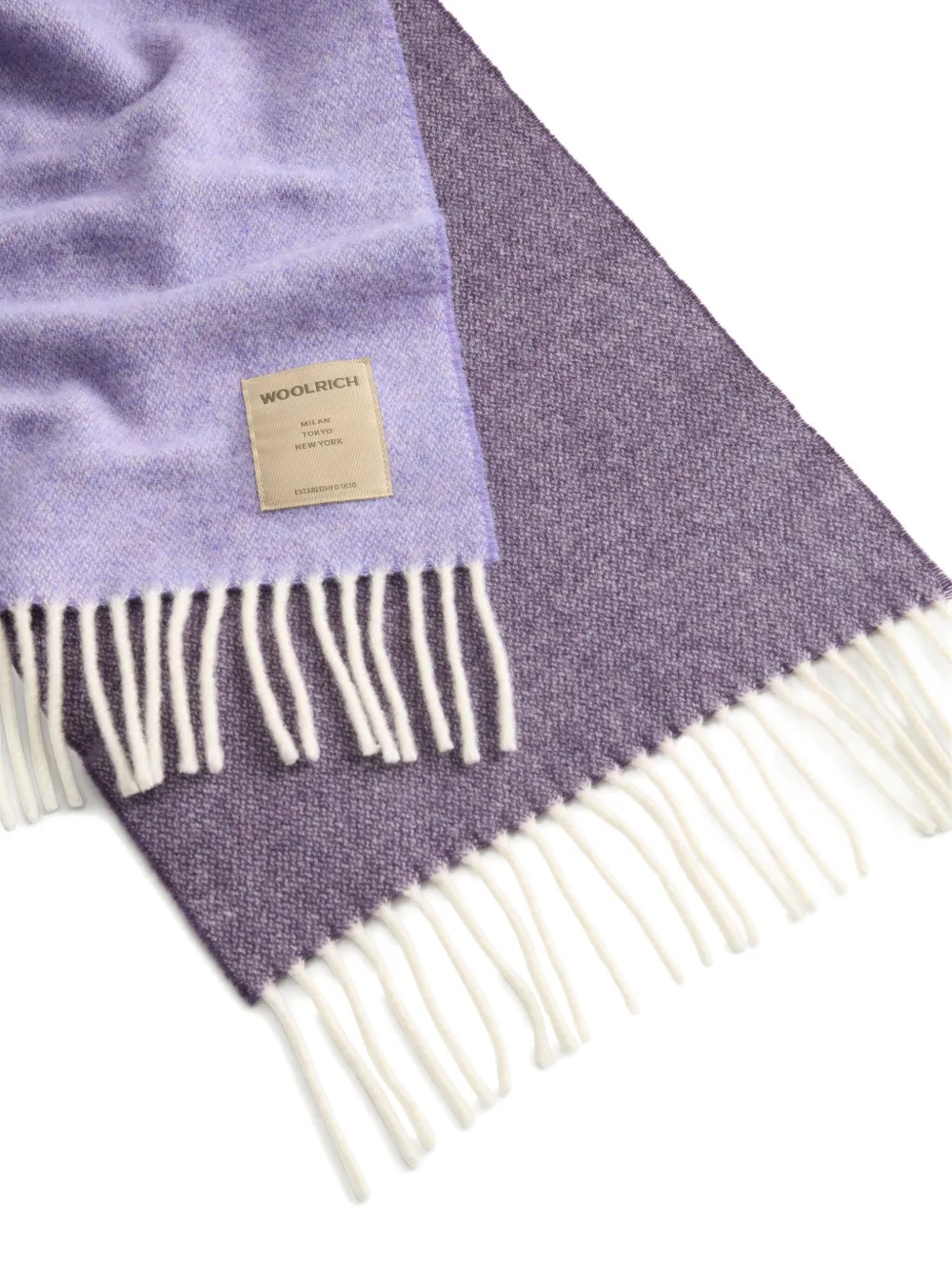 Woolrich Two-toned Wool Scarf In Purple