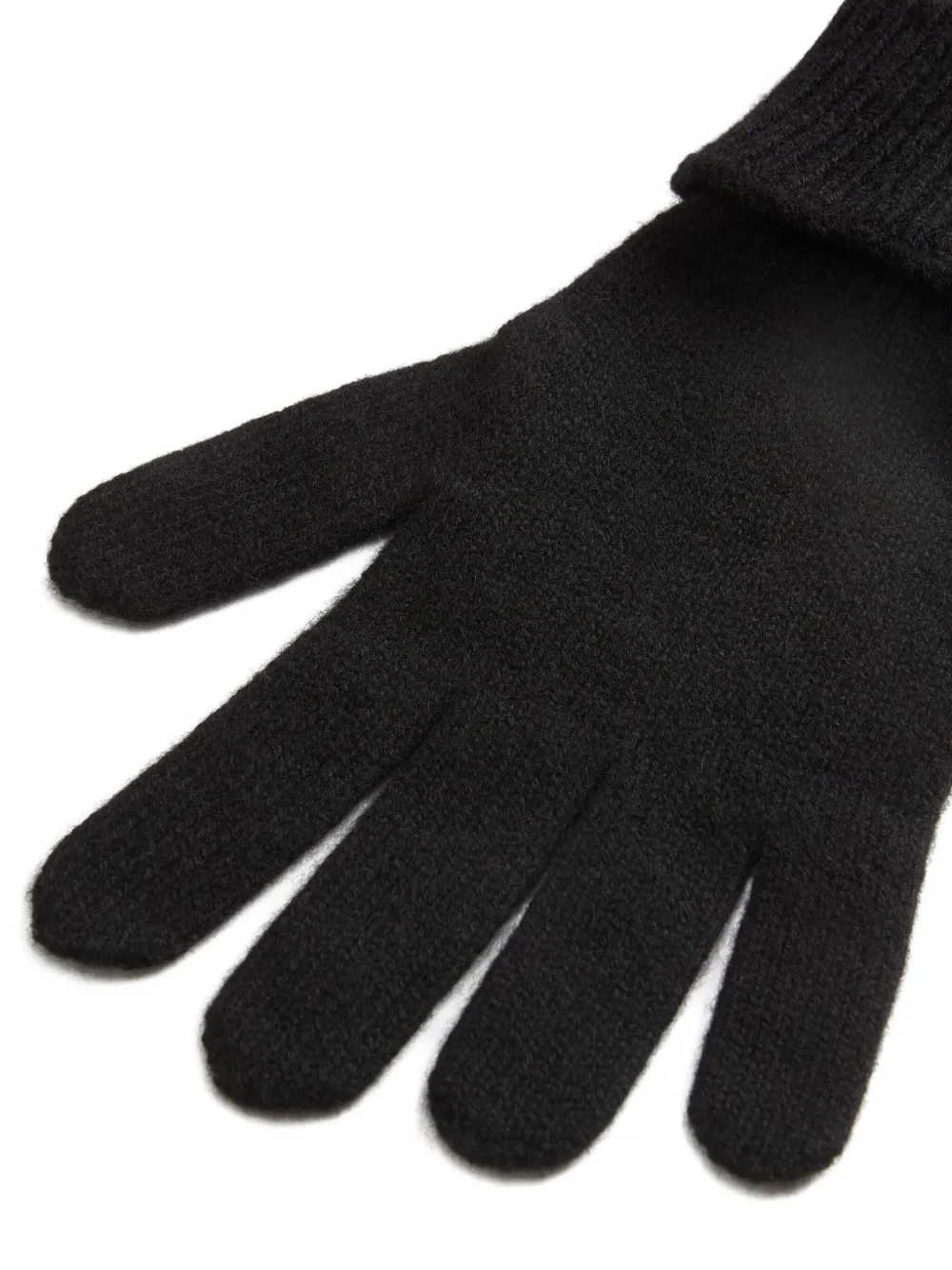 Woolrich ribbed-cuff cashmere gloves - Zwart