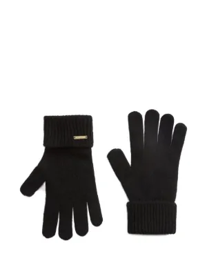 MONCLER ブラック手袋 ロゴパッチ付き Moncler ロゴパッチ グローブ | ブラック | FARFETCH JP
