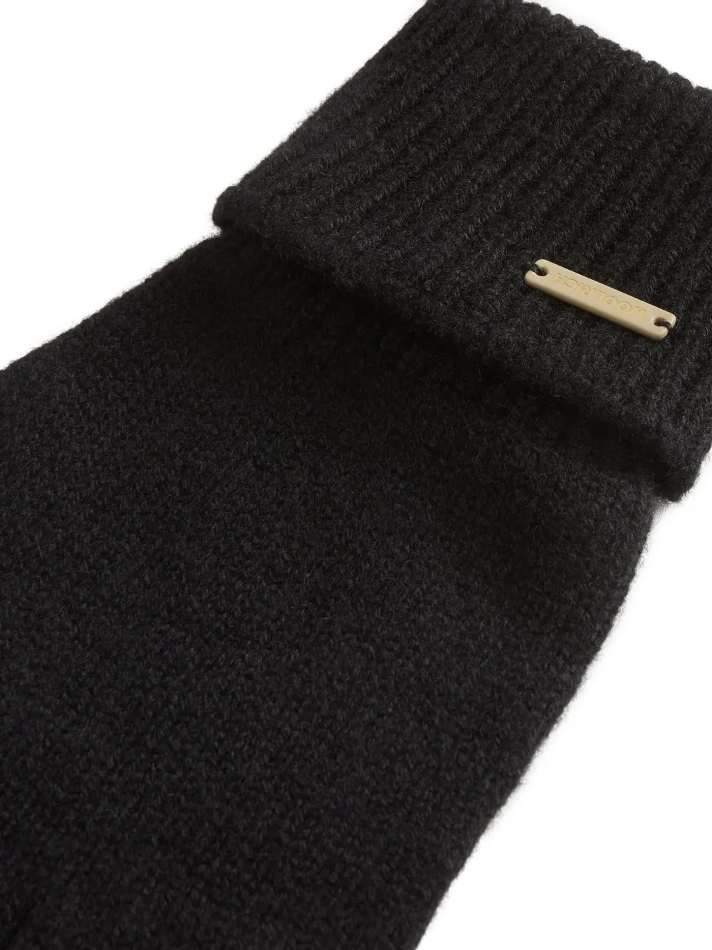 Woolrich Kasjmier handschoenen met geribbelde cuffs Zwart