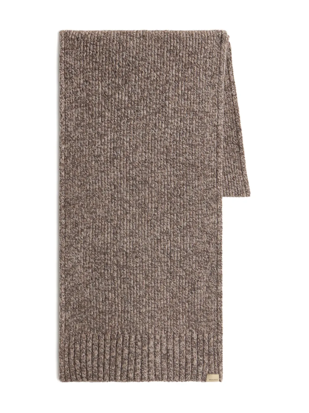 Woolrich Ribbed Wool Scarf In Brown