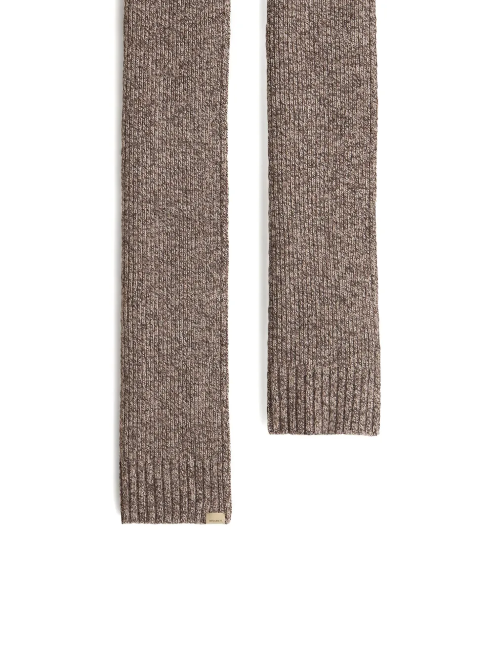 Woolrich Ribbed Wool Scarf In Brown