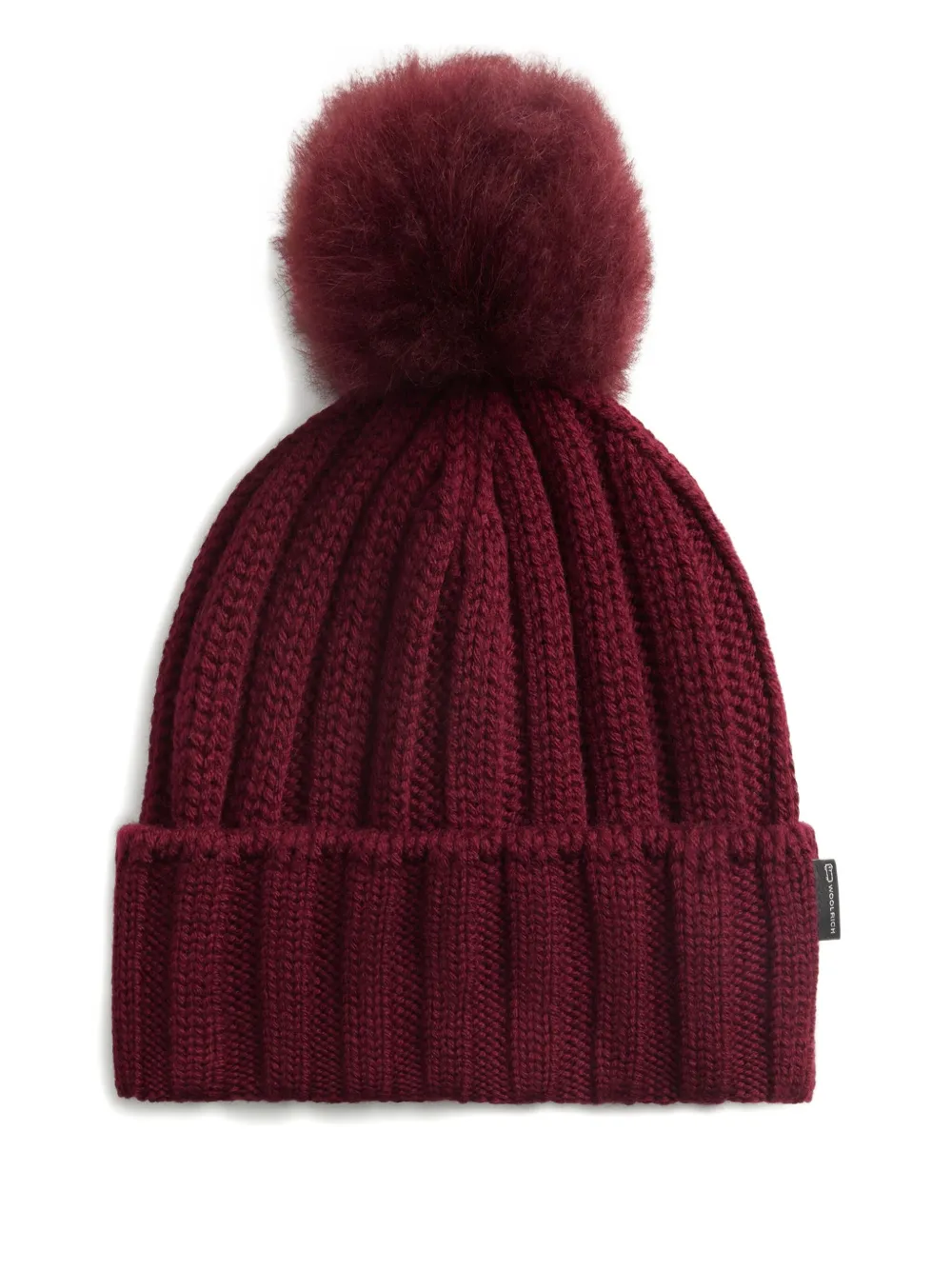 Woolrich Ribbed Pom-pom Beanie In Burgundy