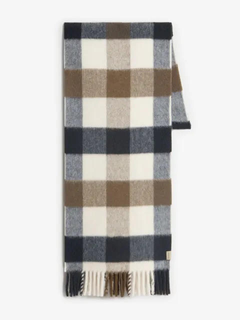 Woolrich checked-pattern wool scarf