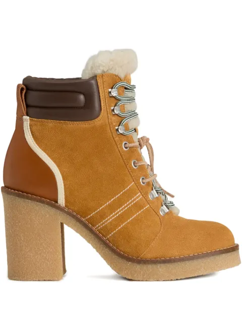 Woolrich lace-up shearling-trim boots