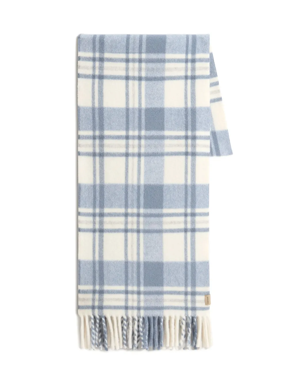 Woolrich check fringed scarf | Blue | Image 1