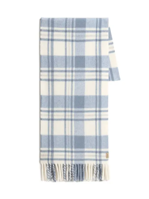 Woolrich check fringed scarf
