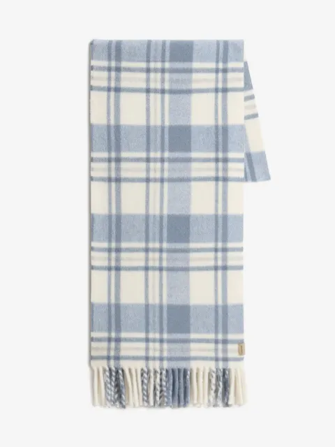 Woolrich check fringed scarf