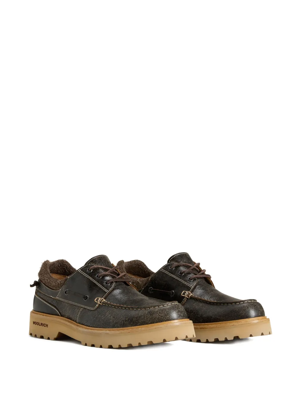 Woolrich Leren bootschoenen met veters - Bruin