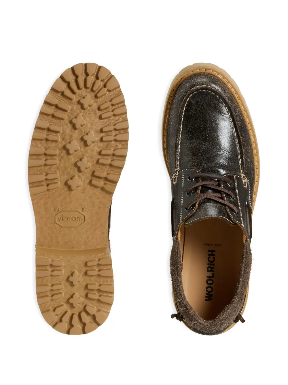 Woolrich Leren bootschoenen met veters Bruin