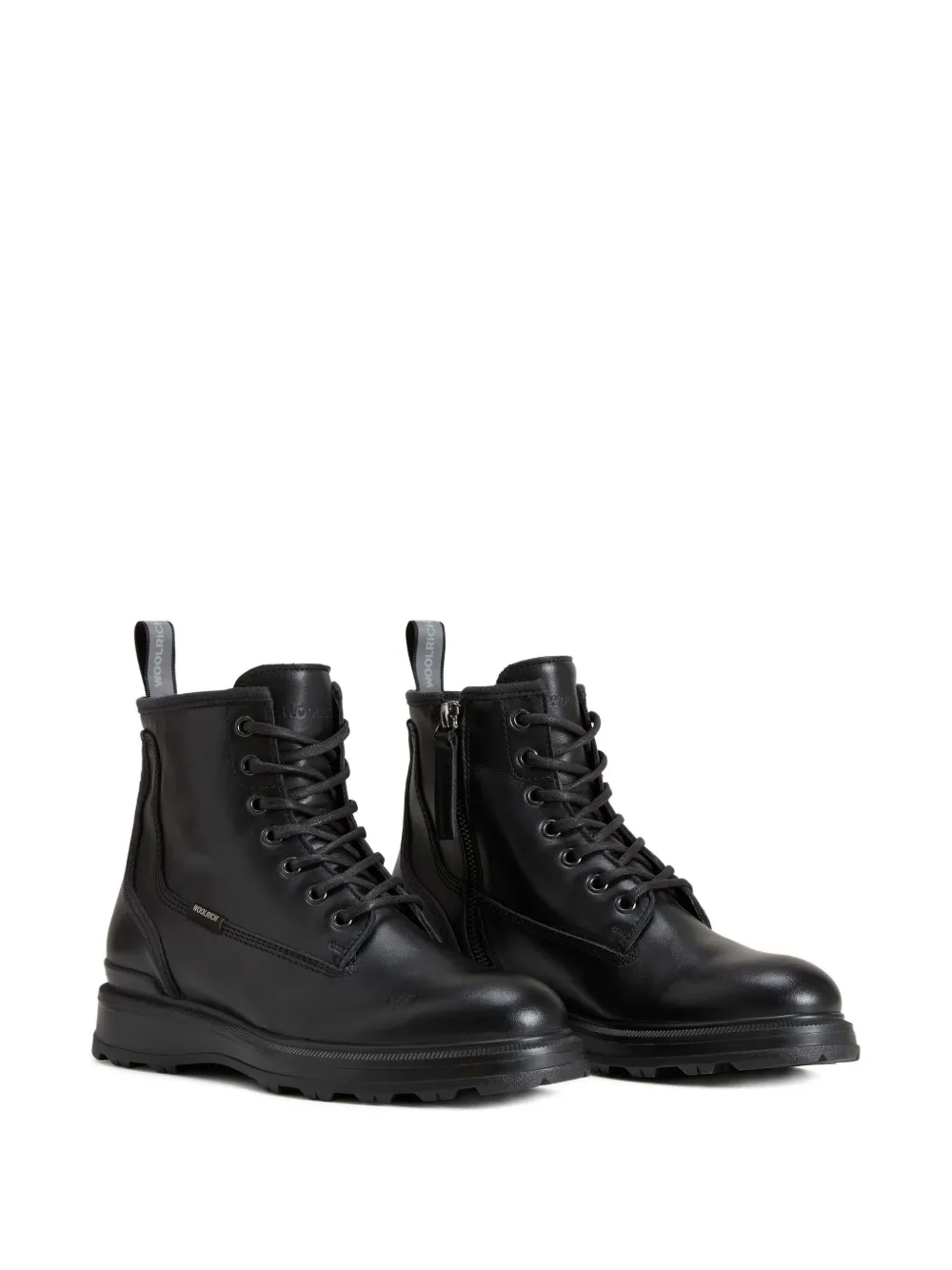 Woolrich Grove leren combat boots Zwart