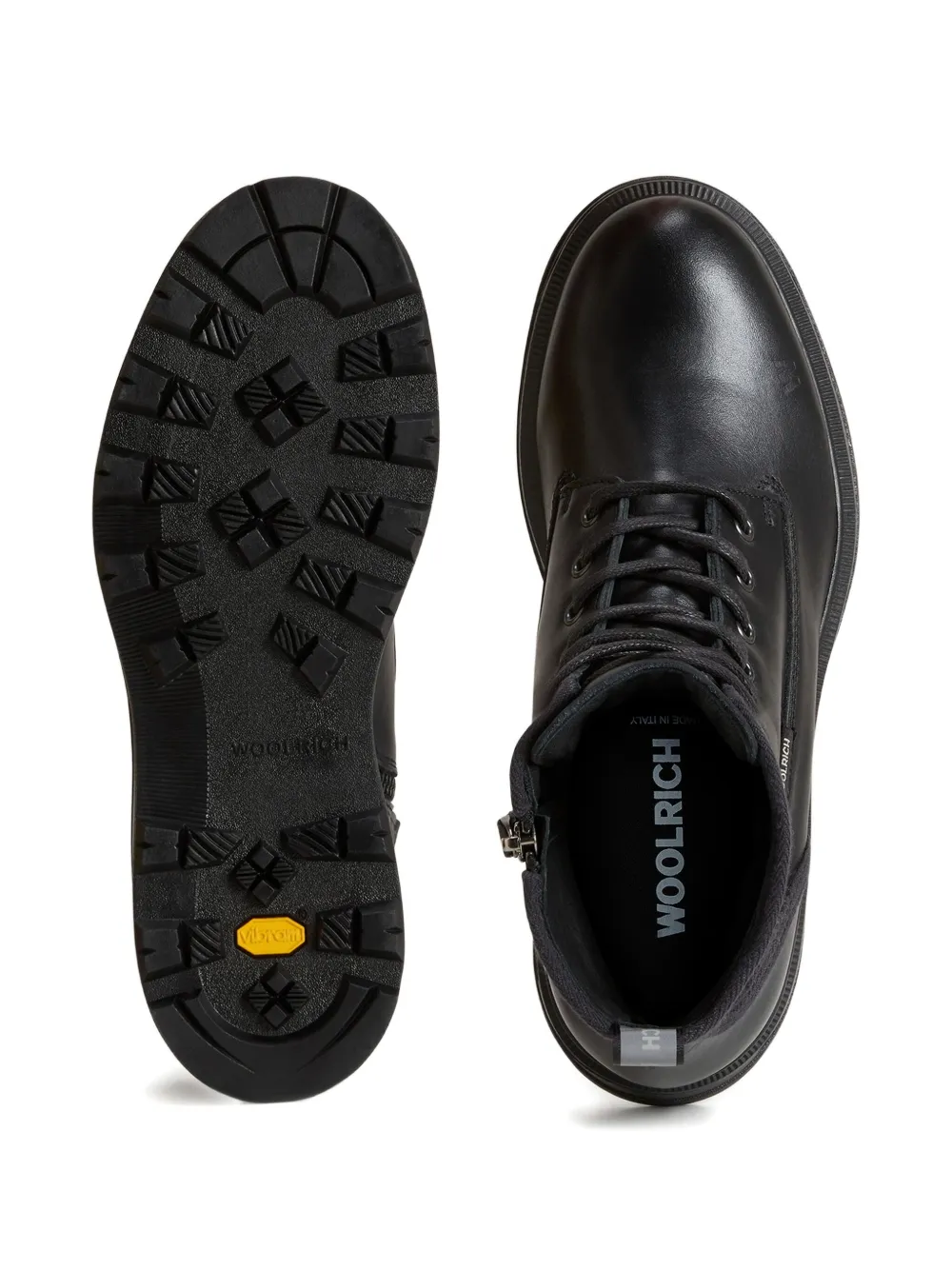 Woolrich Grove leren combat boots Zwart