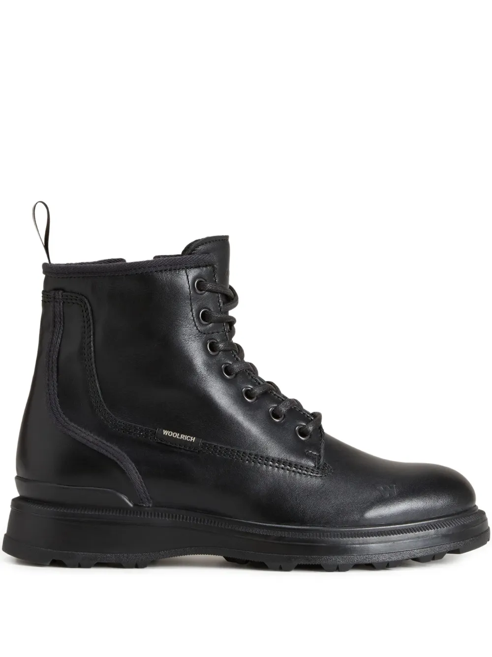 Woolrich Grove leather combat boots Black