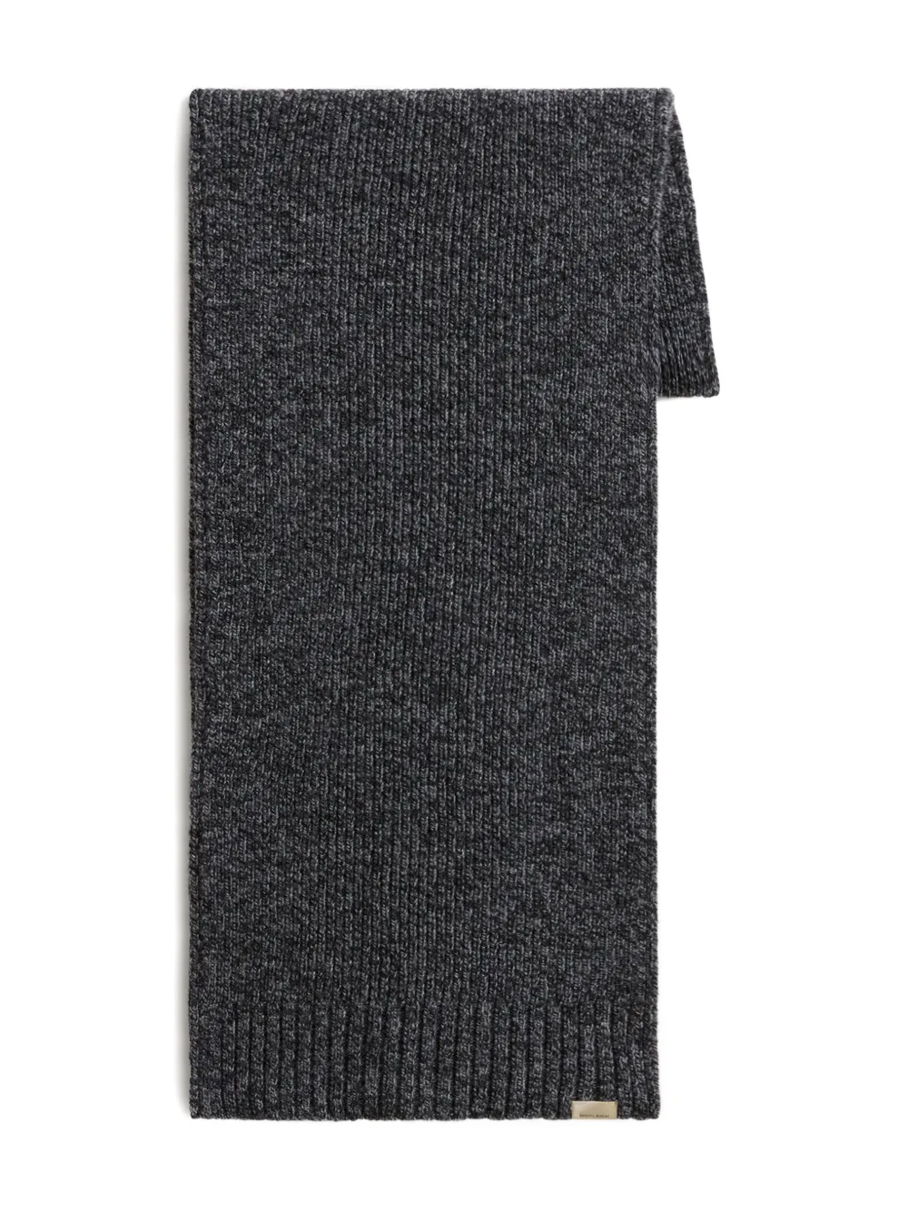 Woolrich Mouline Ribbed Wool Scarf In Black