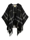 Woolrich brushed check-pattern cape - Black