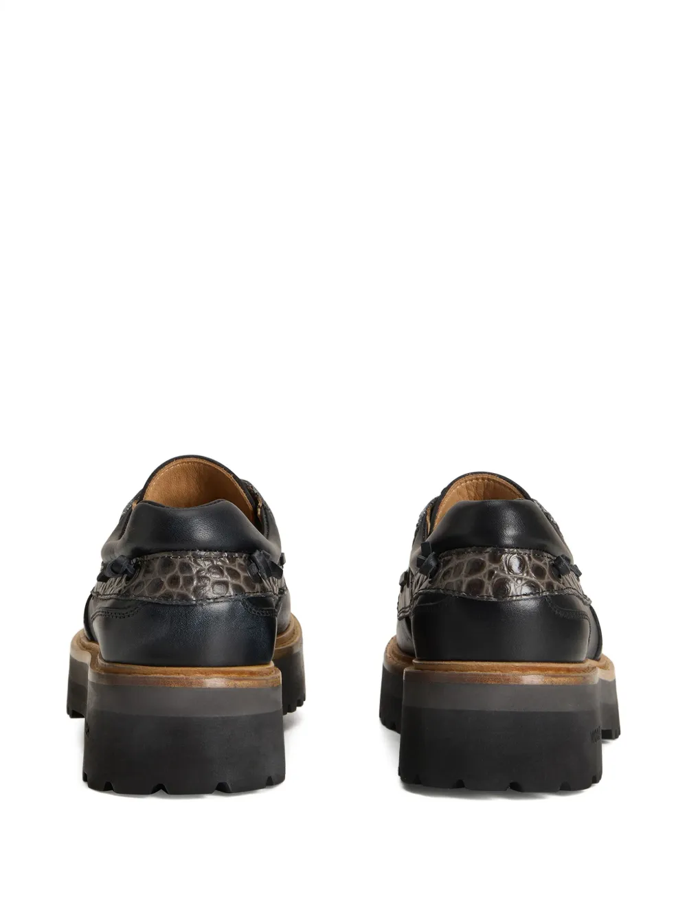 Woolrich Leren schoenen met krokodillen-reliëf Zwart