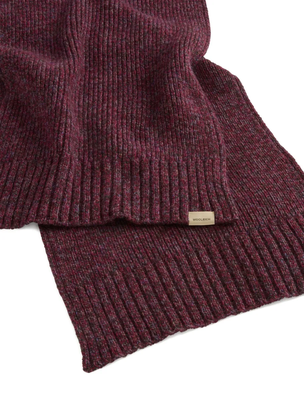 Woolrich Mouline Ribbed Wool Scarf In Red