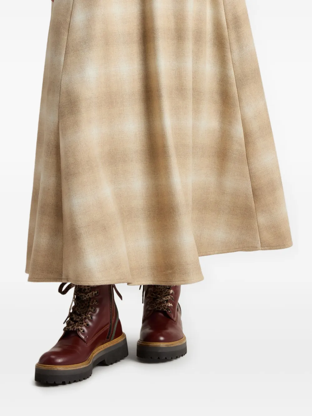 Woolrich Main Leather Combat Boots In Red