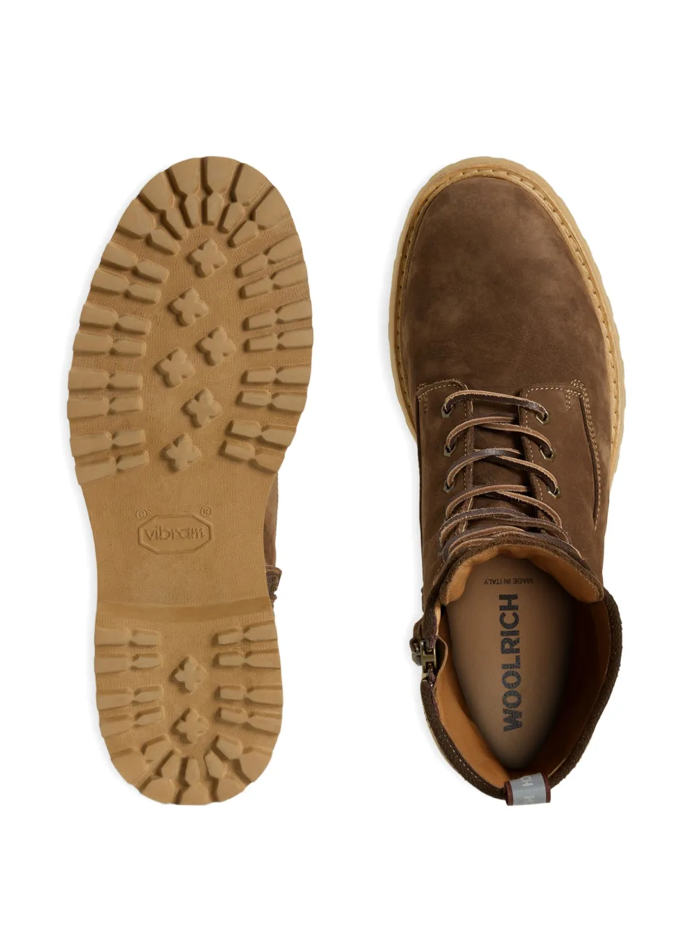 Woolrich lace-up zip boots Brown