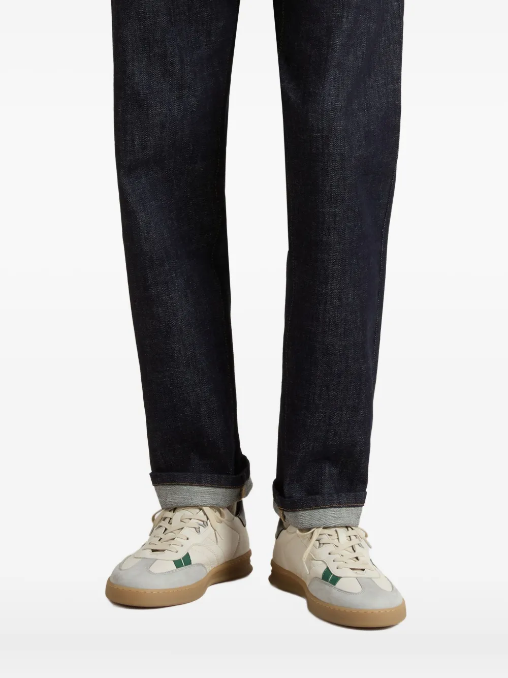 Woolrich Doulbleu leather stripe sneakers Neutrals