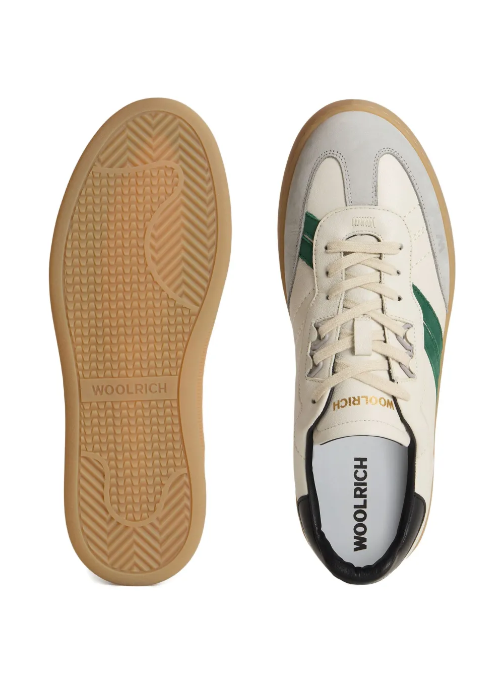 Woolrich Doulbleu leather stripe sneakers Neutrals