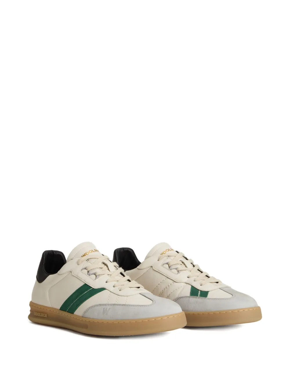 Woolrich Doulbleu leather stripe sneakers Neutrals