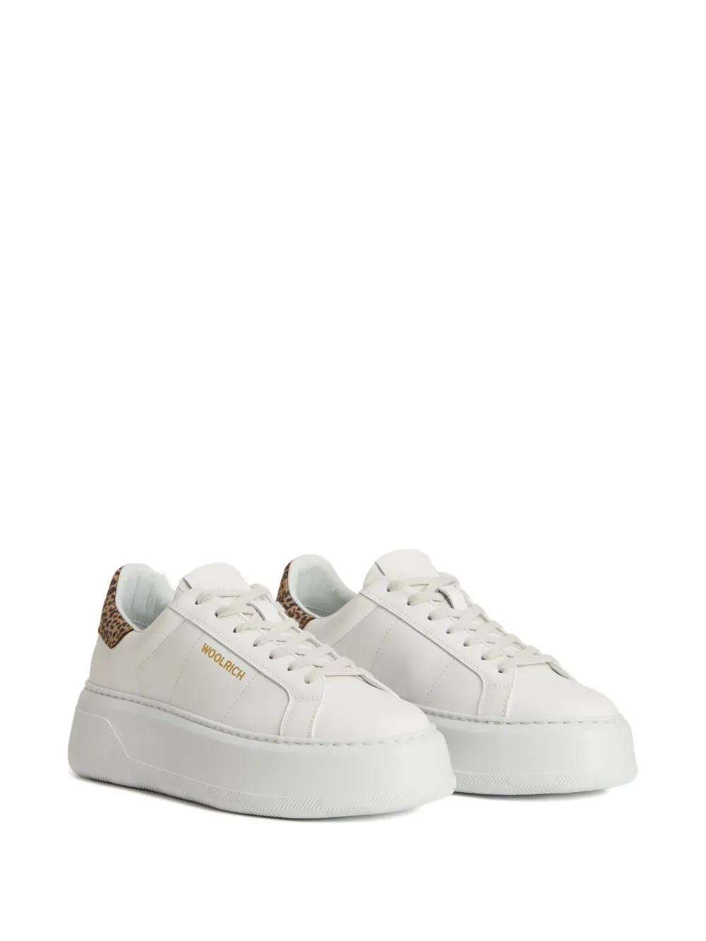 Woolrich platform leopard-print detail sneakers - Wit