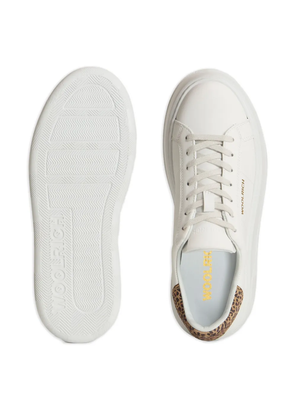 Woolrich platform leopard-print detail sneakers White