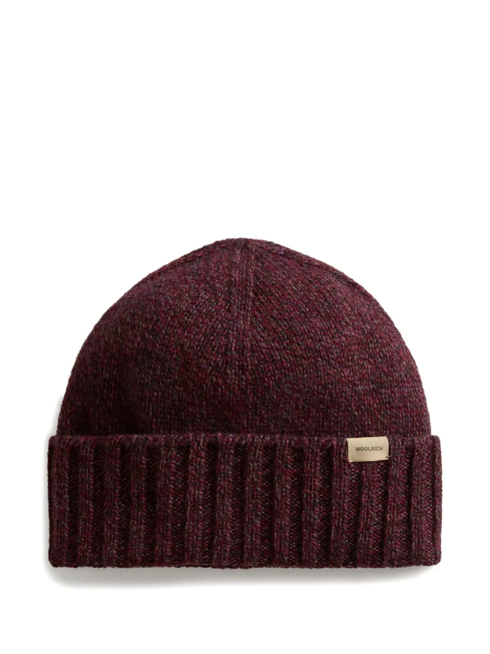 Woolrich Wool Ribbed Beanie In Brown