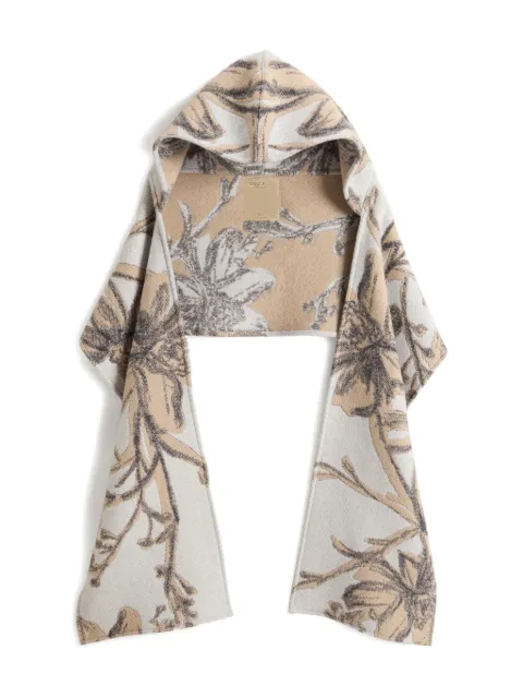 Woolrich floral-jacquard hooded cape