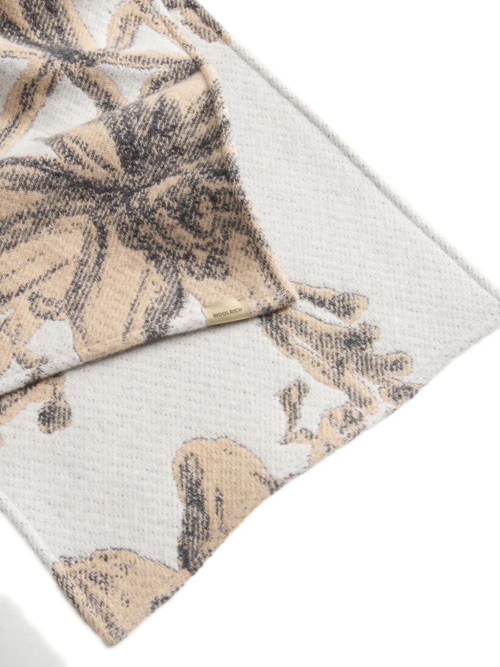 Woolrich Cape met bloemenjacquard en capuchon - Beige